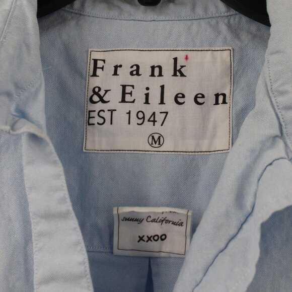 Frank eileen shirt Women's Medium Silvio Untuckable Button-Up Shirt Cotton blue - Picture 2 of 13
